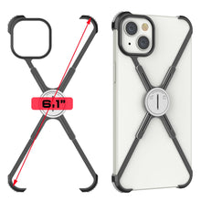 Cargar imagen en el visor de la galería, Fundas Punkcase para iPhone 14 [Serie Backbone]: Funda ultra delgada y minimalista de aluminio metálico con marco en forma de X para iPhone 14 (2022) (6.1&quot;) [Negro].
