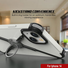 Cargar imagen en el visor de la galería, Fundas Punkcase para iPhone 14 [Serie Backbone]: Funda ultra delgada y minimalista de aluminio metálico con marco en forma de X para iPhone 14 (2022) (6.1&quot;) [Negro].
