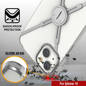 Funda Punkcase iPhone 14 Bumper [Serie Backbone] Ultra Slim Minimalista de Aluminio Metalizado para iPhone 14 (2022) (6.1") [Plata].