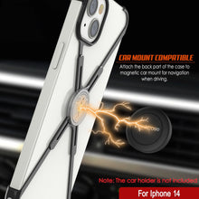 Cargar imagen en el visor de la galería, Fundas Punkcase para iPhone 14 [Serie Backbone]: Funda ultra delgada y minimalista de aluminio metálico con marco en forma de X para iPhone 14 (2022) (6.1&quot;) [Negro].
