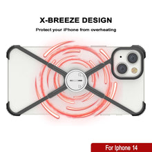 Cargar imagen en el visor de la galería, Fundas Punkcase para iPhone 14 [Serie Backbone]: Funda ultra delgada y minimalista de aluminio metálico con marco en forma de X para iPhone 14 (2022) (6.1&quot;) [Negro].
