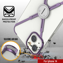 Cargar imagen en el visor de la galería, Funda de borde Punkcase iPhone 14 [Serie Backbone] de aluminio ultra delgada y minimalista con marco X para iPhone 14 (2022) (6.1&quot;) [Morado].
