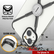 Cargar imagen en el visor de la galería, Fundas Punkcase para iPhone 14 [Serie Backbone]: Funda ultra delgada y minimalista de aluminio metálico con marco en forma de X para iPhone 14 (2022) (6.1&quot;) [Negro].
