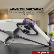 Cargar imagen en el visor de la galería, Funda de borde Punkcase iPhone 14 [Serie Backbone] de aluminio ultra delgada y minimalista con marco X para iPhone 14 (2022) (6.1&quot;) [Morado].
