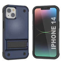 Load image into Gallery viewer, Carcasa Punkcase para iPhone 14 [Serie Reliance] Funda Híbrida Protectora de Grado Militar con Soporte Incorporado [Azul Marino-Negro]
