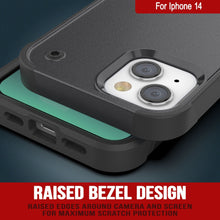 Load image into Gallery viewer, Funda Punkcase iPhone 14 [Serie Reliance] Cubierta híbrida protectora de grado militar con soporte integrado [Gris-Negro]
