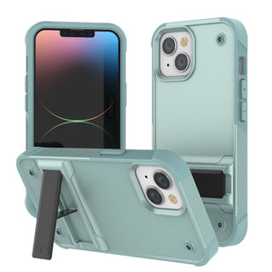 Funda Punkcase iPhone 14 [Serie Reliance] Funda Híbrida Protectora de Grado Militar con Soporte Incorporado [Verde]