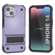 Load image into Gallery viewer, Funda para iPhone 14 de Punkcase [Serie Reliance] Cubierta híbrida protectora de grado militar con soporte incorporado [Morado-Marino]
