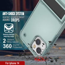 Load image into Gallery viewer, Funda Punkcase iPhone 14 [Serie Reliance] Funda Híbrida Protectora de Grado Militar con Soporte Incorporado [Verde]
