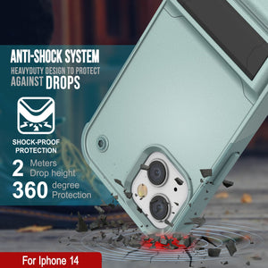 Funda Punkcase iPhone 14 [Serie Reliance] Funda Híbrida Protectora de Grado Militar con Soporte Incorporado [Verde]