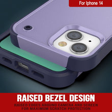 Load image into Gallery viewer, Funda para iPhone 14 de Punkcase [Serie Reliance] Cubierta híbrida protectora de grado militar con soporte incorporado [Morado-Marino]
