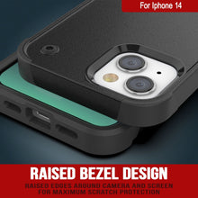 Load image into Gallery viewer, Funda Punkcase iPhone 14 [Serie Reliance] Funda Híbrida Protectora de Grado Militar con Soporte Incorporado [Negro]
