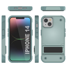 Load image into Gallery viewer, Funda Punkcase iPhone 14 [Serie Reliance] Funda Híbrida Protectora de Grado Militar con Soporte Incorporado [Verde]
