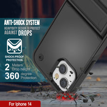 Load image into Gallery viewer, Funda Punkcase iPhone 14 [Serie Reliance] Funda Híbrida Protectora de Grado Militar con Soporte Incorporado [Negro]
