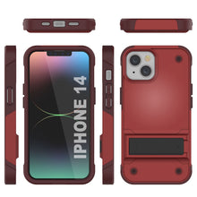 Load image into Gallery viewer, Funda Punkcase para iPhone 14 [Serie Reliance] Funda protectora híbrida de grado militar con soporte incorporado [Rojo-Rosa]
