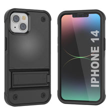 Load image into Gallery viewer, Funda Punkcase iPhone 14 [Serie Reliance] Funda Híbrida Protectora de Grado Militar con Soporte Incorporado [Negro]
