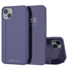 Load image into Gallery viewer, Funda de protección Punkcase Reflector para iPhone 14 Plus con tapa plegable [morado].
