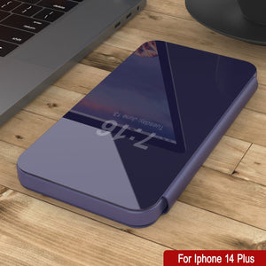 Funda de protección Punkcase Reflector para iPhone 14 Plus con tapa plegable [morado].