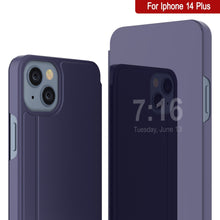 Load image into Gallery viewer, Funda de protección Punkcase Reflector para iPhone 14 Plus con tapa plegable [morado].
