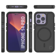 Cargar imagen en el visor de la galería, PunkCase iPhone 14 Pro Case, [Spartan 2.0 Series] Clear Rugged Heavy Duty Cover W/Built in Screen Protector [Black] 
