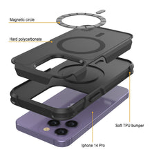Cargar imagen en el visor de la galería, Magnetic circle Hard polycarbonate Soft TPU bumper Iphone 14 Pro 
