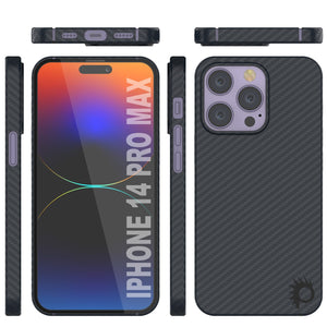 Funda de fibra de carbono para iPhone 14 Pro Max de Punkcase [Serie AramidShield] Ultra delgada y ligera de Kevlar.