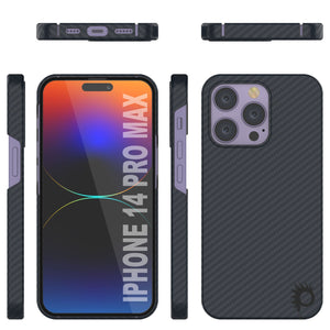 Punkcase para iPhone 14 Pro Max Funda de Fibra de Carbono [Serie Aramid MagShield] Ultra Delgada.