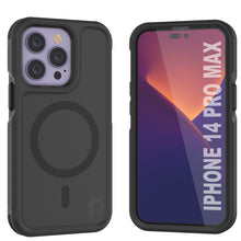 Cargar imagen en el visor de la galería, PunkCase iPhone 14 Pro Max Case, [Spartan 2.0 Series] Clear Rugged Heavy Duty Cover W/Built in Screen Protector [Black] (Color in image: Black)
