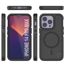 Cargar imagen en el visor de la galería, PunkCase iPhone 14 Pro Max Case, [Spartan 2.0 Series] Clear Rugged Heavy Duty Cover W/Built in Screen Protector [Black] 
