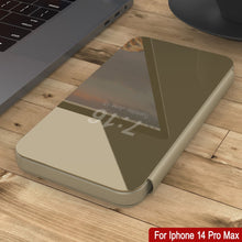 Load image into Gallery viewer, Carcasa Punkcase iPhone 14 Pro Max Reflector Funda Protectora tipo Flip [Dorado]
