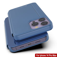 Load image into Gallery viewer, Carcasa protectora Punkcase iPhone 14 Pro Max Reflector con tapa plegable [azul]
