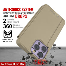 Load image into Gallery viewer, Carcasa Punkcase iPhone 14 Pro Max Reflector Funda Protectora tipo Flip [Dorado]
