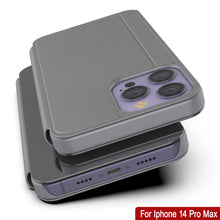 Load image into Gallery viewer, Funda reflectora Punkcase para iPhone 14 Pro Max, funda protectora con tapa [Plateado]
