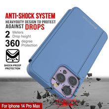 Load image into Gallery viewer, Carcasa protectora Punkcase iPhone 14 Pro Max Reflector con tapa plegable [azul]
