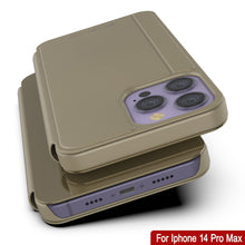 Load image into Gallery viewer, Carcasa Punkcase iPhone 14 Pro Max Reflector Funda Protectora tipo Flip [Dorado]
