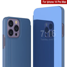 Load image into Gallery viewer, Carcasa protectora Punkcase iPhone 14 Pro Max Reflector con tapa plegable [azul]
