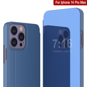 Carcasa protectora Punkcase iPhone 14 Pro Max Reflector con tapa plegable [azul]