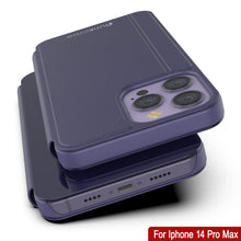 Load image into Gallery viewer, Funda protectora con tapa Punkcase iPhone 14 Pro Max Reflector [Morado]
