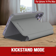 Load image into Gallery viewer, Funda reflectora Punkcase para iPhone 14 Pro Max, funda protectora con tapa [Plateado]
