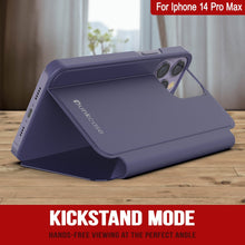 Load image into Gallery viewer, Funda protectora con tapa Punkcase iPhone 14 Pro Max Reflector [Morado]
