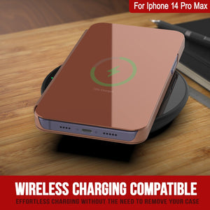 Funda Punkcase Reflectora para iPhone 14 Pro Max, Cubierta Protectora con Tapa [Rosado]