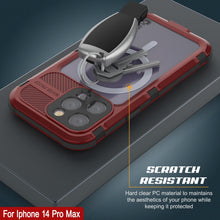 Cargar imagen en el visor de la galería, iPhone 14 Pro Max Metal Extreme 2.0 Series Funda impermeable de aluminio IP68 Con protector de pantalla incorporado [Rojo-Negro]
