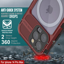 Cargar imagen en el visor de la galería, iPhone 14 Pro Max Metal Extreme 2.0 Series Funda impermeable de aluminio IP68 Con protector de pantalla incorporado [Rojo-Negro]
