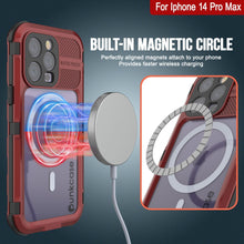 Cargar imagen en el visor de la galería, iPhone 14 Pro Max Metal Extreme 2.0 Series Funda impermeable de aluminio IP68 Con protector de pantalla incorporado [Rojo-Negro]
