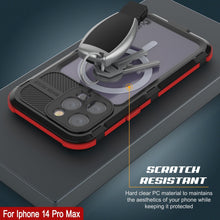 Cargar imagen en el visor de la galería, iPhone 14 Pro Max Metal Extreme 2.0 Series Funda impermeable de aluminio IP68 con protector de pantalla incorporado [Negro-Rojo]
