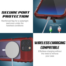Cargar imagen en el visor de la galería, iPhone 14 Pro Max Metal Extreme 2.0 Series Funda impermeable de aluminio IP68 Con protector de pantalla incorporado [Rojo-Negro]
