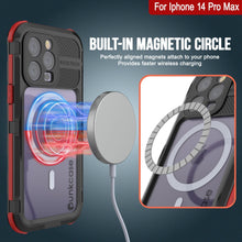 Cargar imagen en el visor de la galería, iPhone 14 Pro Max Metal Extreme 2.0 Series Funda impermeable de aluminio IP68 con protector de pantalla incorporado [Negro-Rojo]
