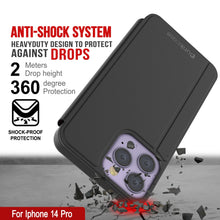 Cargar imagen en el visor de la galería, Punkcase iPhone 14 Pro Reflector Funda protectora con tapa [Negro]
 Estuche reflectante Punkcase iPhone 14 Pro, funda protectora con tapa [Negro]
