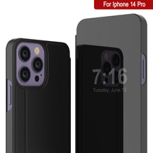 Cargar imagen en el visor de la galería, Punkcase iPhone 14 Pro Reflector Funda protectora con tapa [Negro]
 Estuche reflectante Punkcase iPhone 14 Pro, funda protectora con tapa [Negro]

