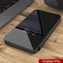 Cargar imagen en el visor de la galería, Punkcase iPhone 14 Pro Reflector Funda protectora con tapa [Negro]
 Estuche reflectante Punkcase iPhone 14 Pro, funda protectora con tapa [Negro]

